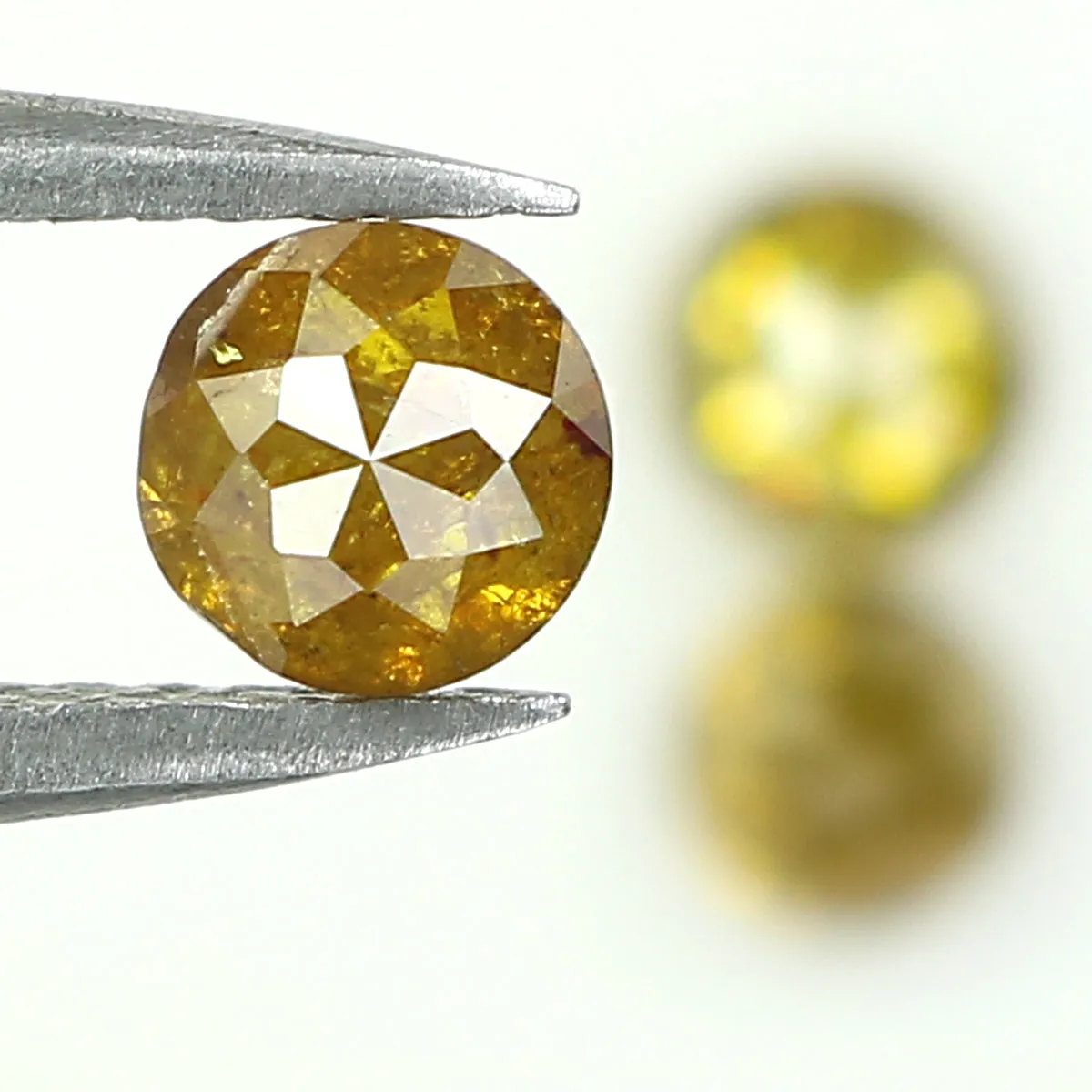 Natural Loose Round Rose Cut Yellow Brown Color Diamond 1.06 CT 3.95 MM Round Rose Cut Diamond L1039