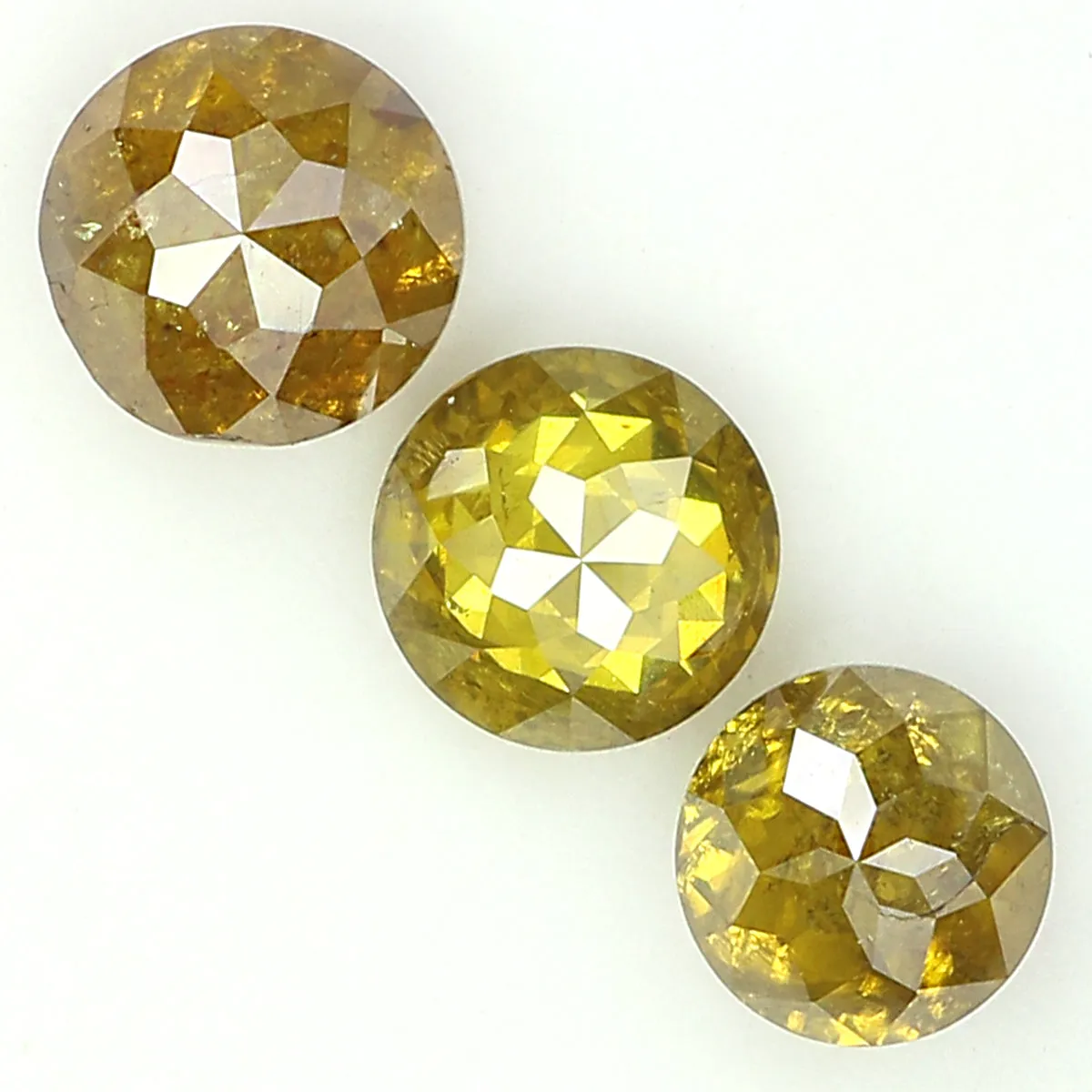 Natural Loose Round Rose Cut Yellow Brown Color Diamond 1.06 CT 3.95 MM Round Rose Cut Diamond L1039