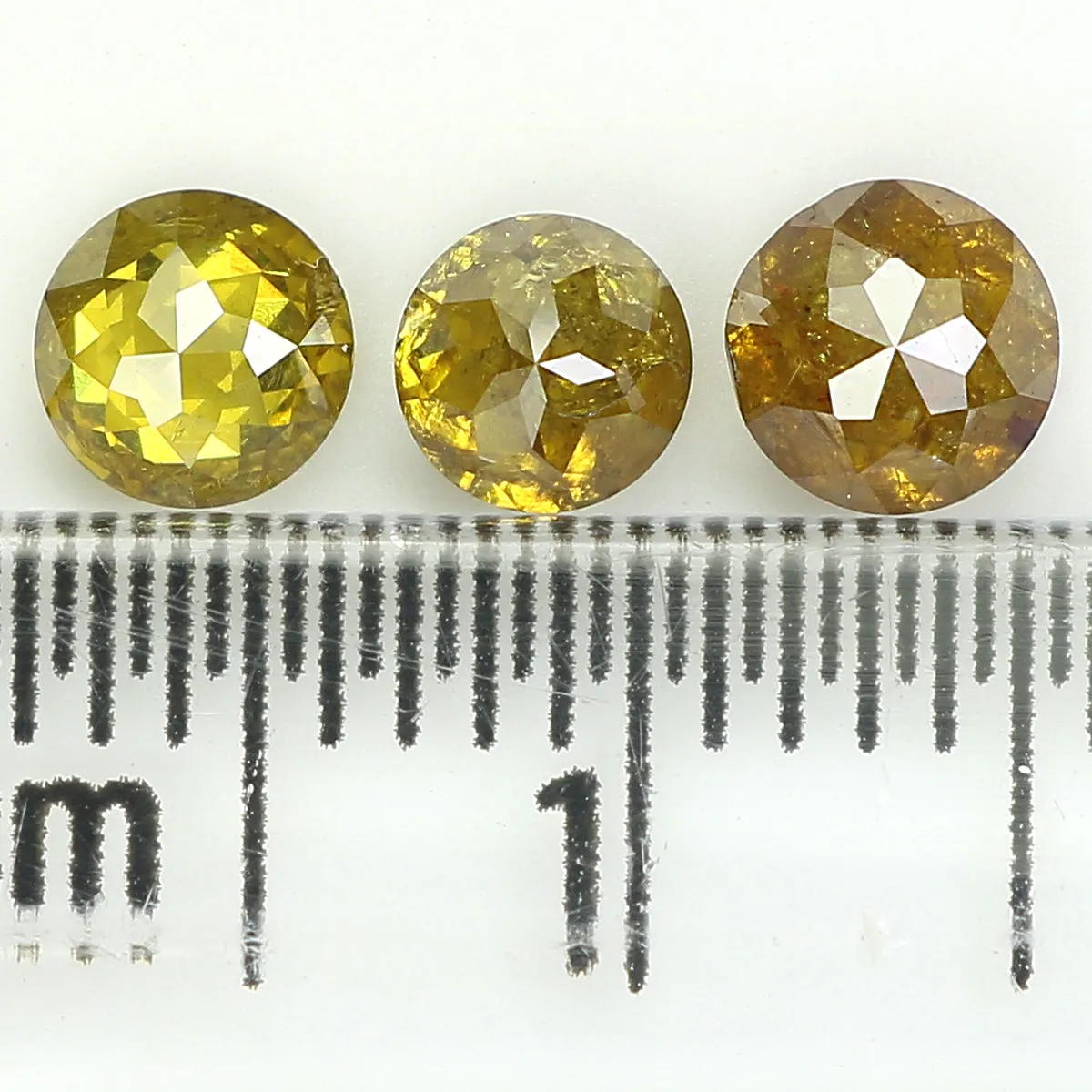 Natural Loose Round Rose Cut Yellow Brown Color Diamond 1.06 CT 3.95 MM Round Rose Cut Diamond L1039