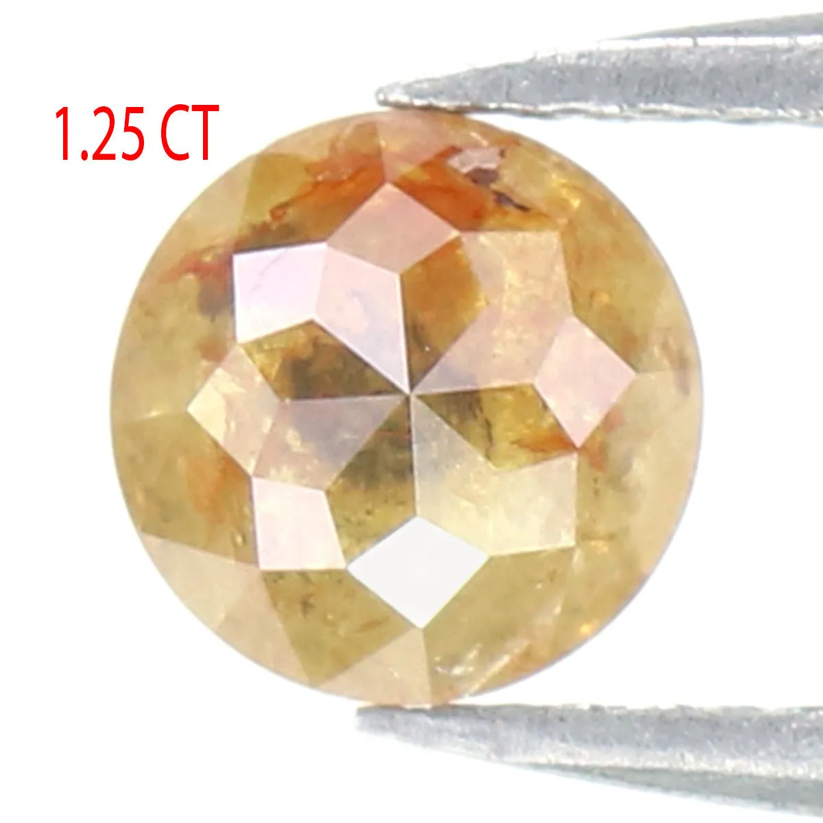 Natural Loose Round Rose Cut Yellow Brown Diamond Color 1.25 CT 5.90 MM Rose Cut Shape Diamond L9139