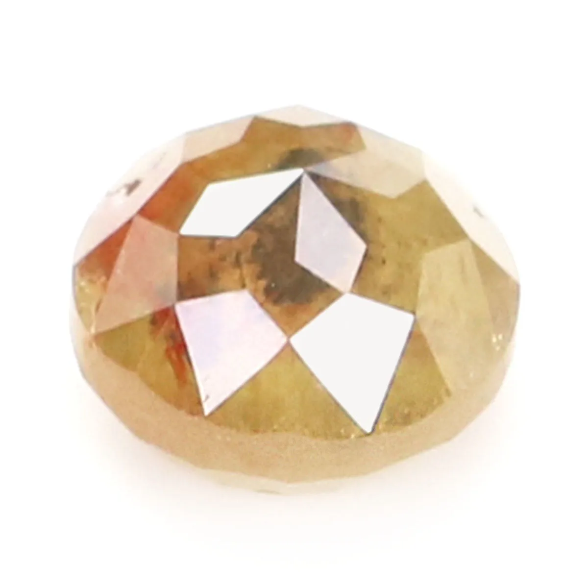 Natural Loose Round Rose Cut Yellow Brown Diamond Color 1.25 CT 5.90 MM Rose Cut Shape Diamond L9139