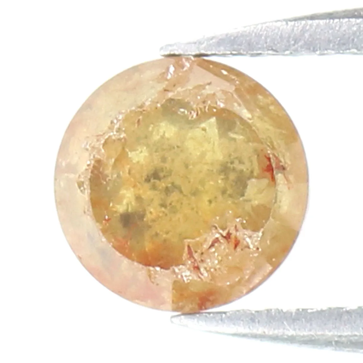 Natural Loose Round Rose Cut Yellow Brown Diamond Color 1.25 CT 5.90 MM Rose Cut Shape Diamond L9139