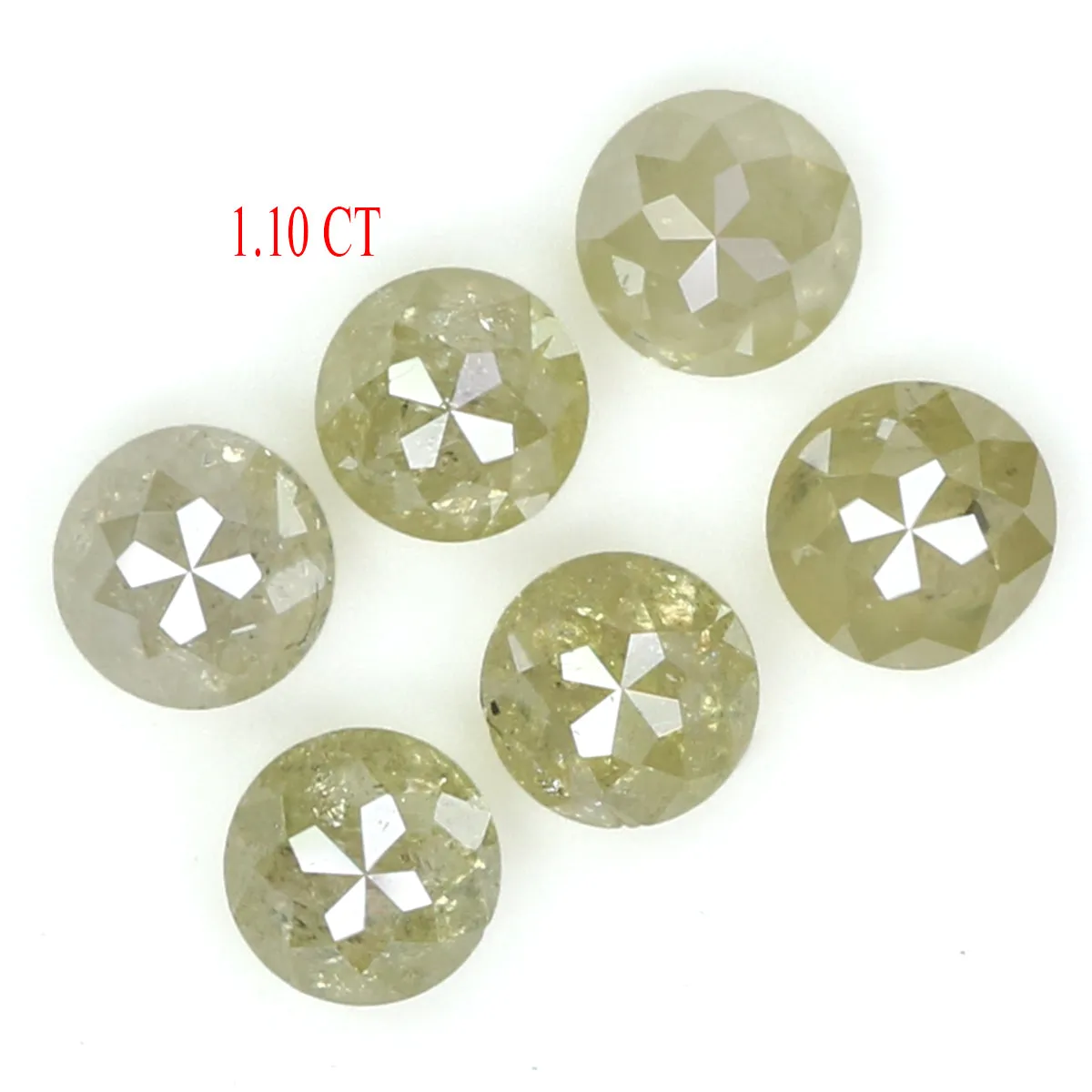 Natural Loose Round Rose Cut Yellow Grey Diamond Color 1.10 CT 3.20 MM Rose Cut Shape Diamond KR2217