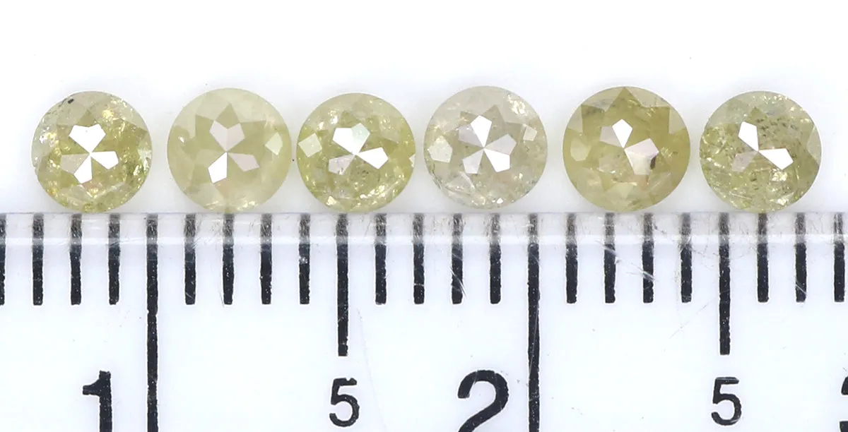 Natural Loose Round Rose Cut Yellow Grey Diamond Color 1.10 CT 3.20 MM Rose Cut Shape Diamond KR2217