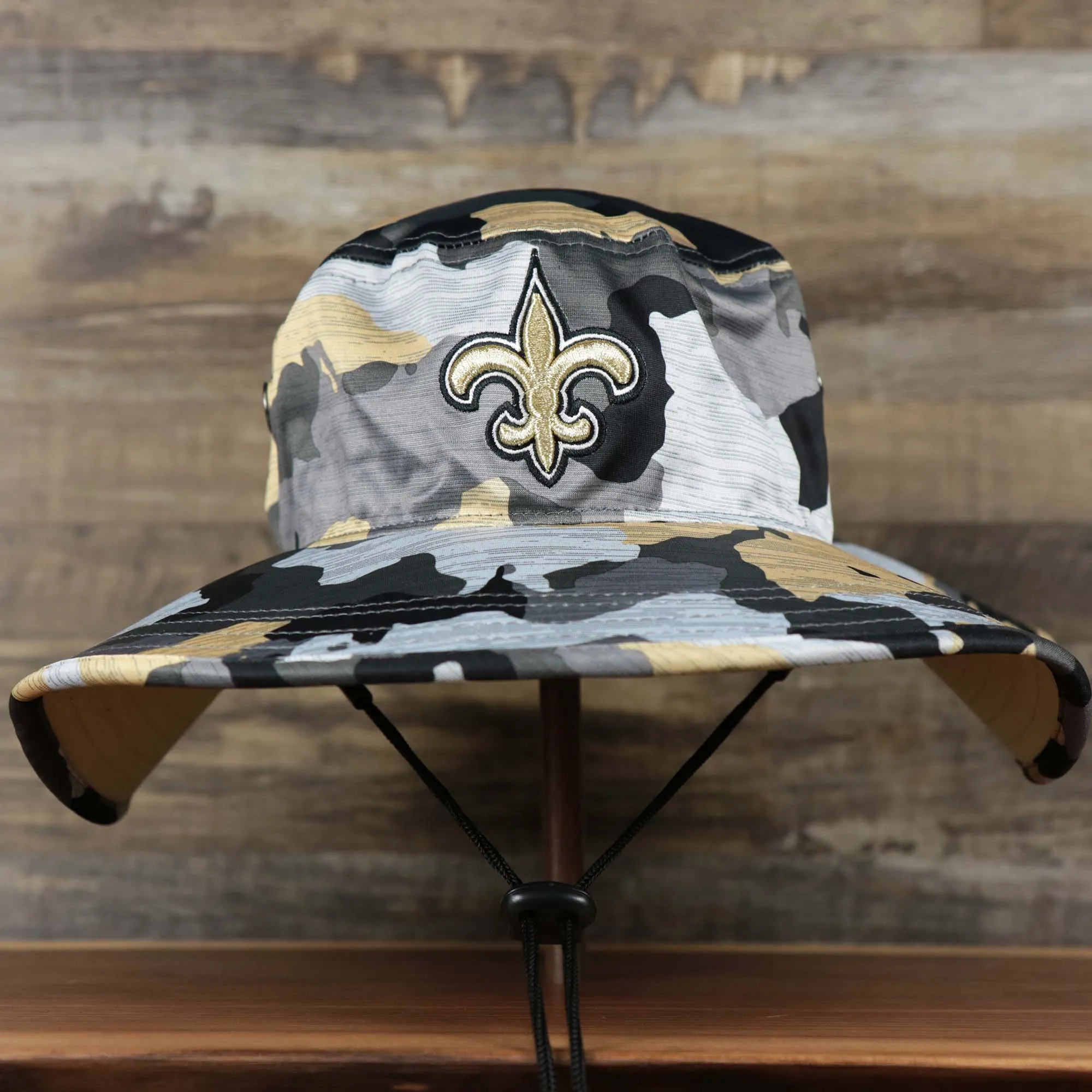 New Orleans Saints NFL Summer Training Camp 2022 Camo Bucket Hat | Gold Bucket Hat