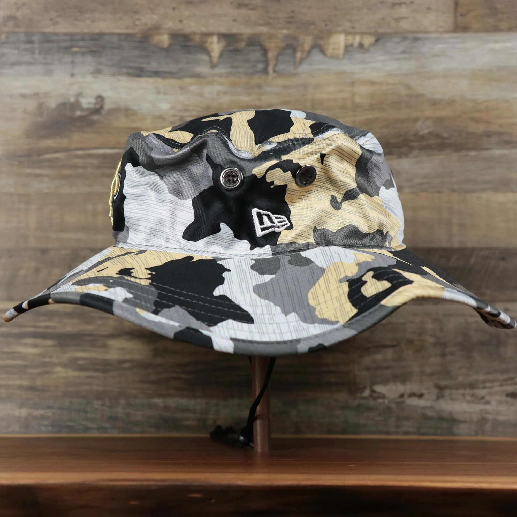 New Orleans Saints NFL Summer Training Camp 2022 Camo Bucket Hat | Gold Bucket Hat