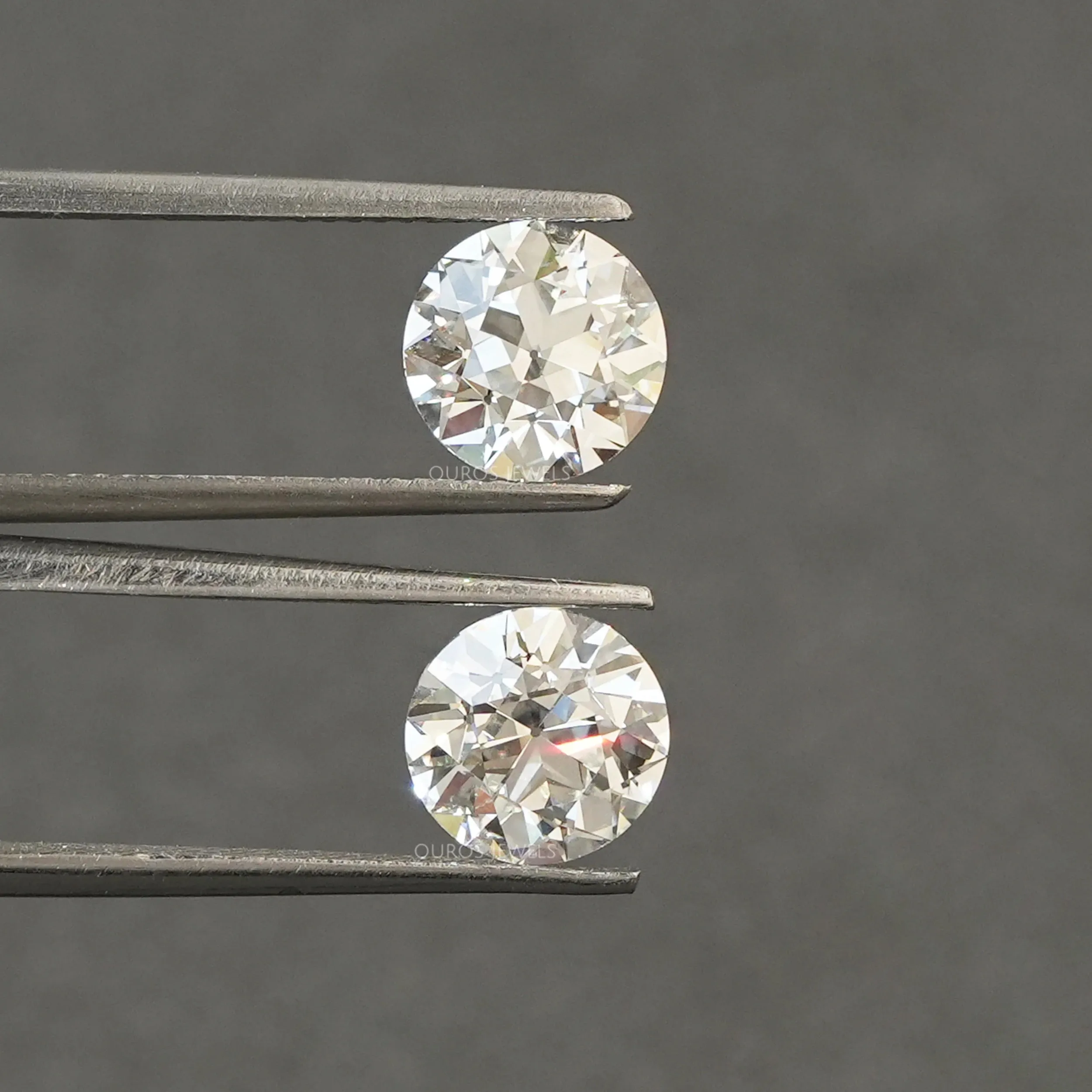 Old European Round Lab Created Pair Diamond