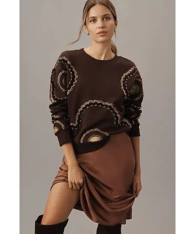 Ollari Embellished Pullover Sweatshirt