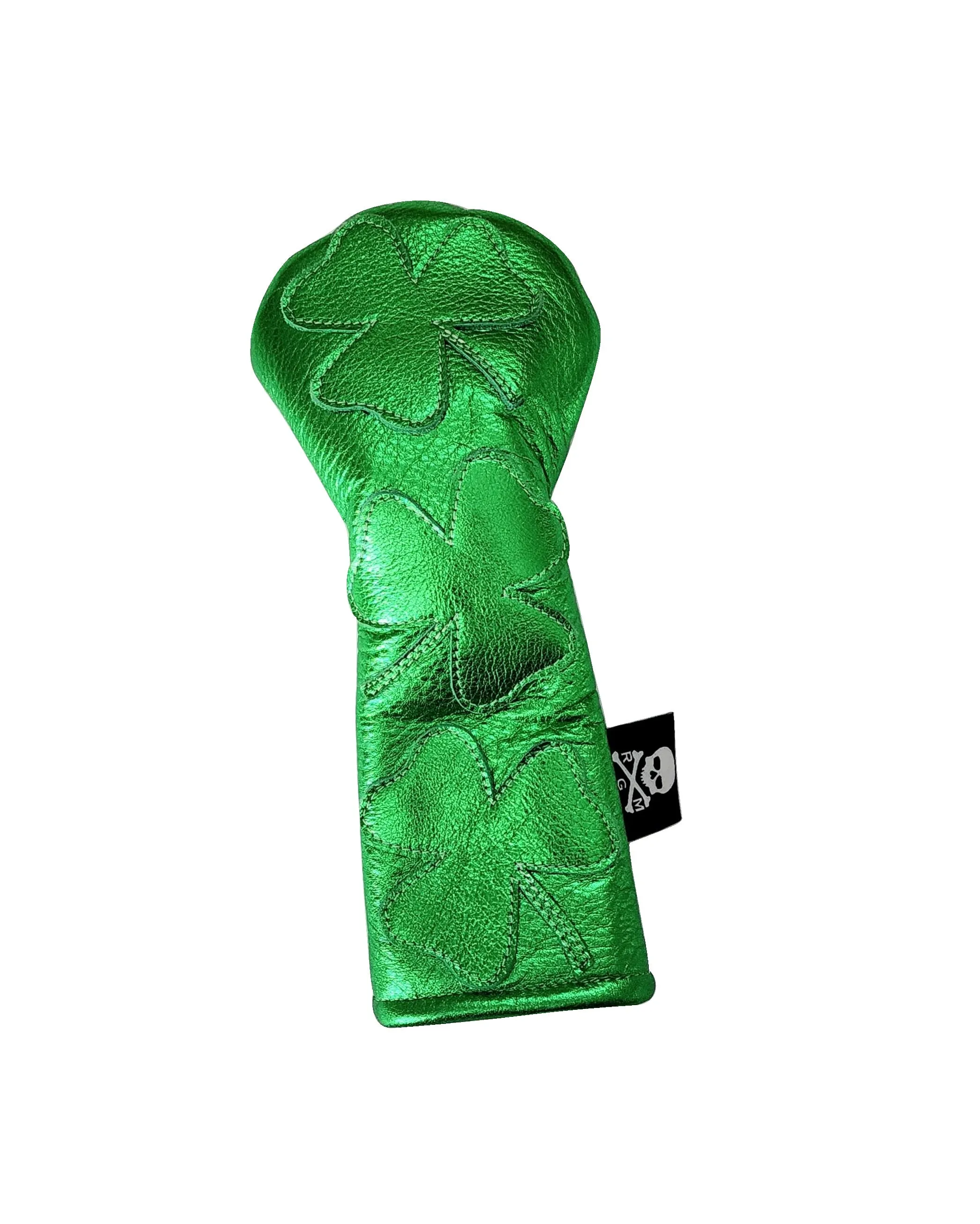 One-Of-A-Kind! Metallic Green Dancing Shamrocks Fairway Wood Cover