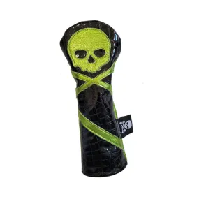 One-Of-A-Kind! Metallic Green Skull & Bones Fairway Wood Cover