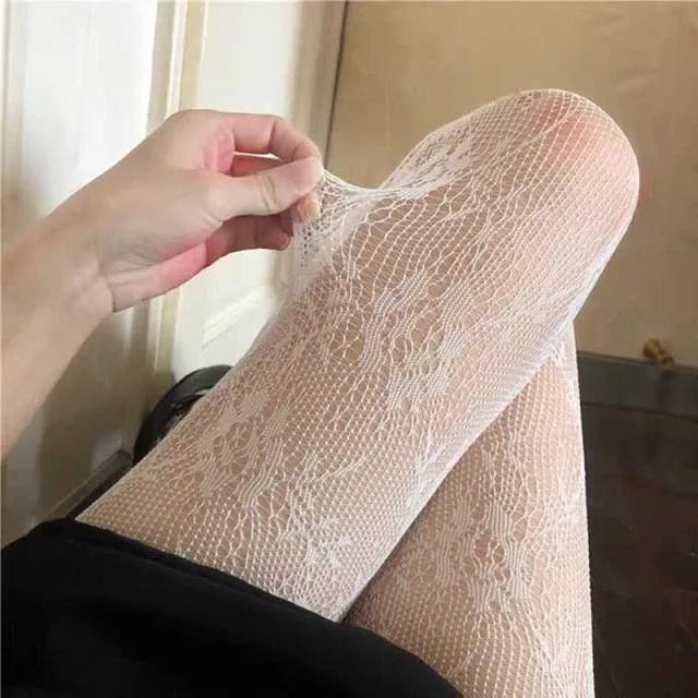 Pantyhose Net Stockings Rose Hollow Fishing Net Bud Silk Stockings