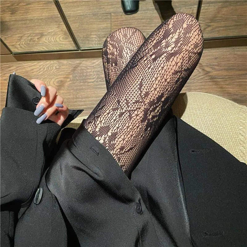 Pantyhose Net Stockings Rose Hollow Fishing Net Bud Silk Stockings