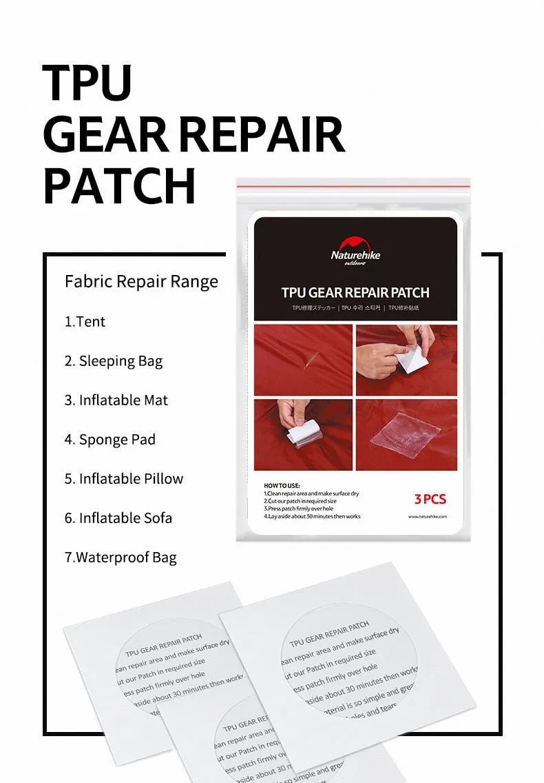 Patch de réparation en TPU 3 pièces/lot 10g Naturehike – Gear repair