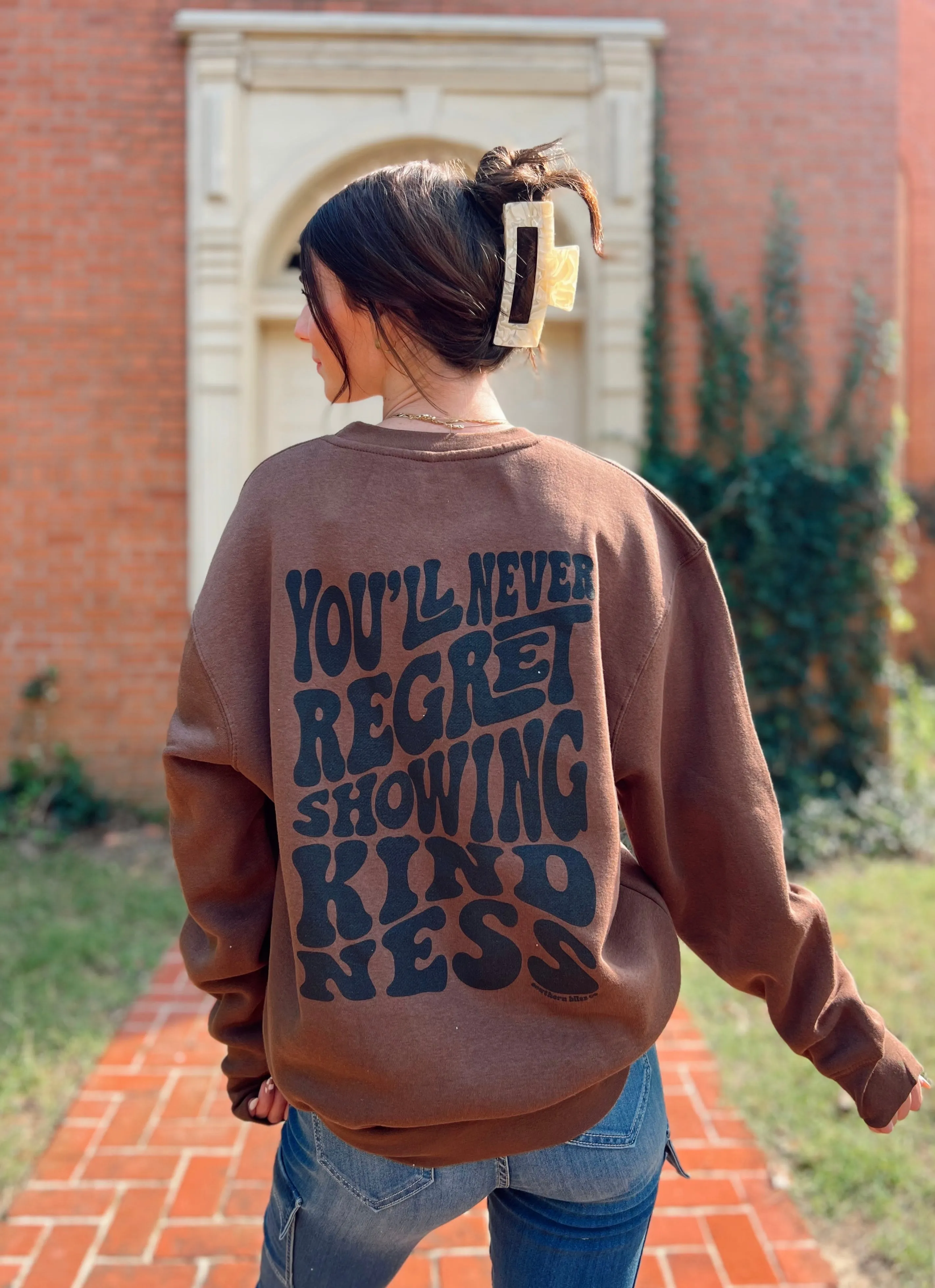 Peace Sign Sweatshirt |Brown