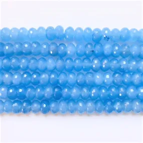 Periwinkle Jade Dyed Faceted Rondelle 10mm