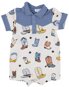 Product Name:  Angel Dear Infant Boys' Boot Print Short Sleeve Onesie