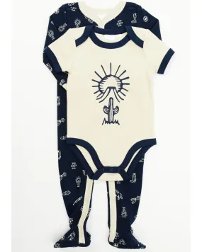 Product Name:  Cody James Infant Boys' Desert Conversation Print Onesie Footed PJ Set - 2-Piece