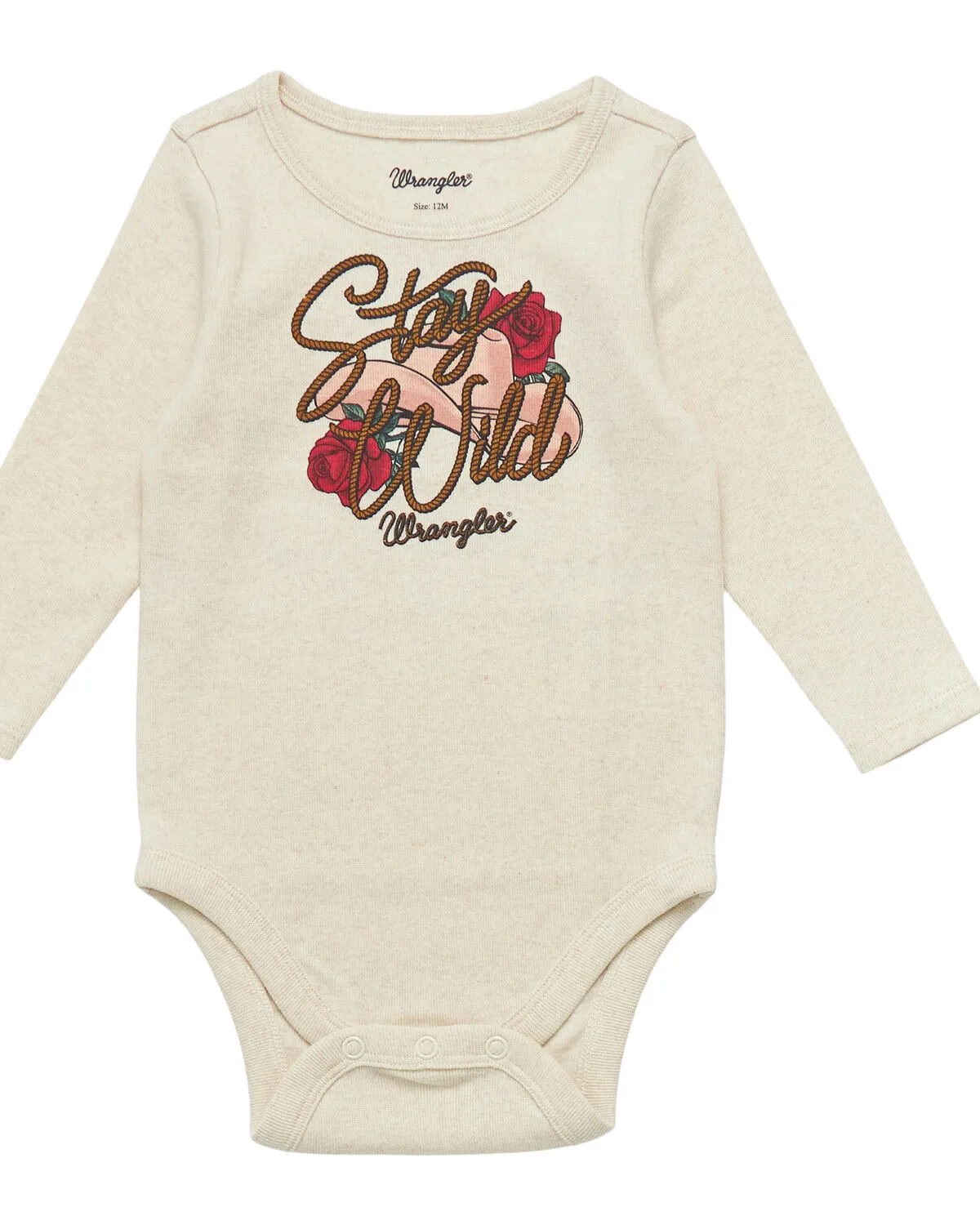 Product Name:  Wrangler Infant Girls' Stay Wild Long Sleeve Graphic Print Onesie