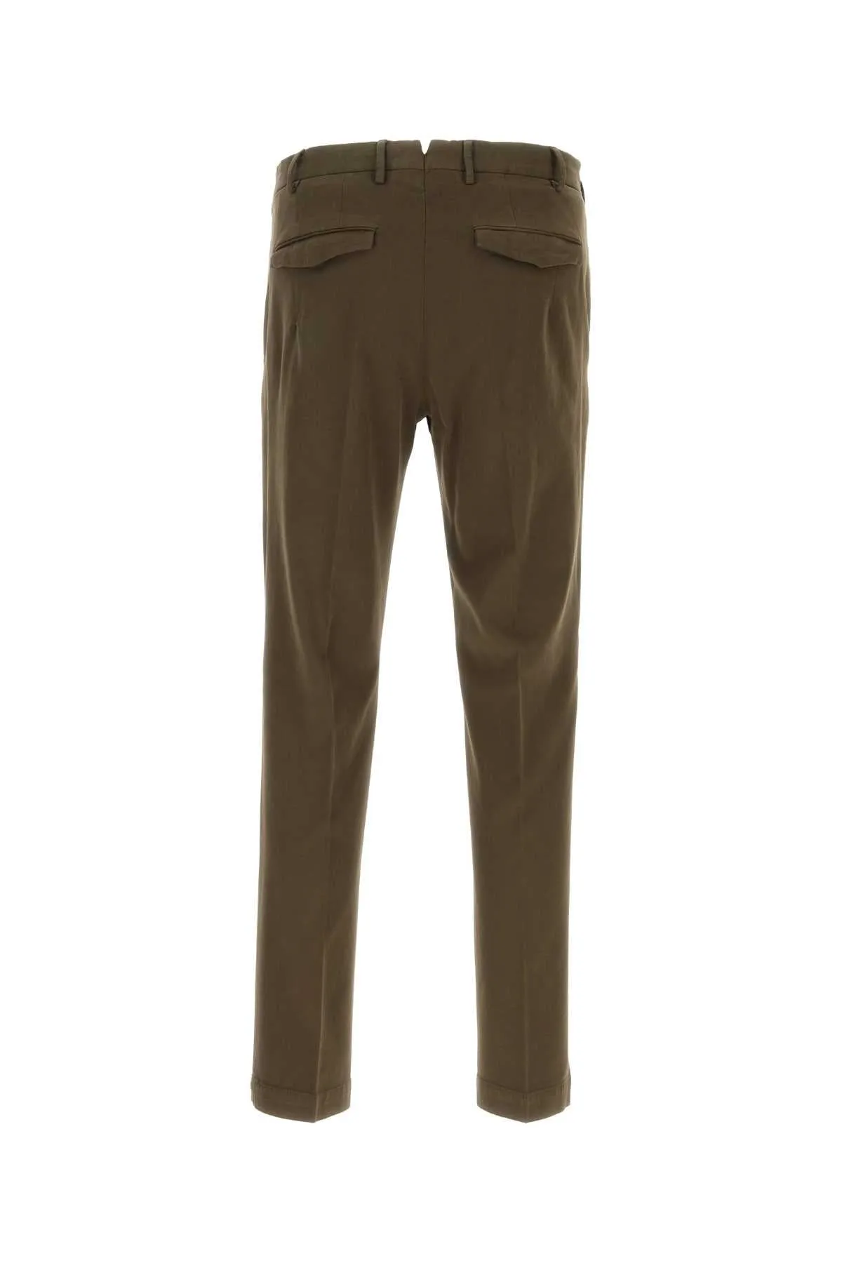 Pt Torino Brown Stretch Cotton Blend Pant