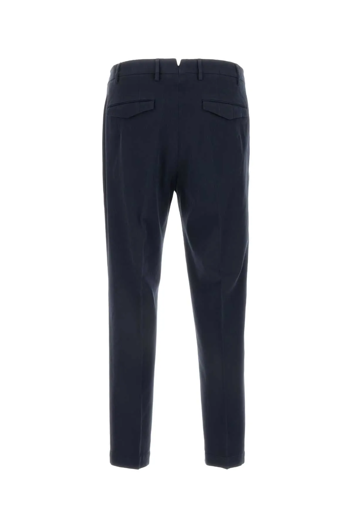 Pt Torino Navy Blue Stretch Cotton Blend Pant