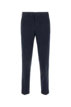 Pt Torino Navy Blue Stretch Cotton Blend Pant