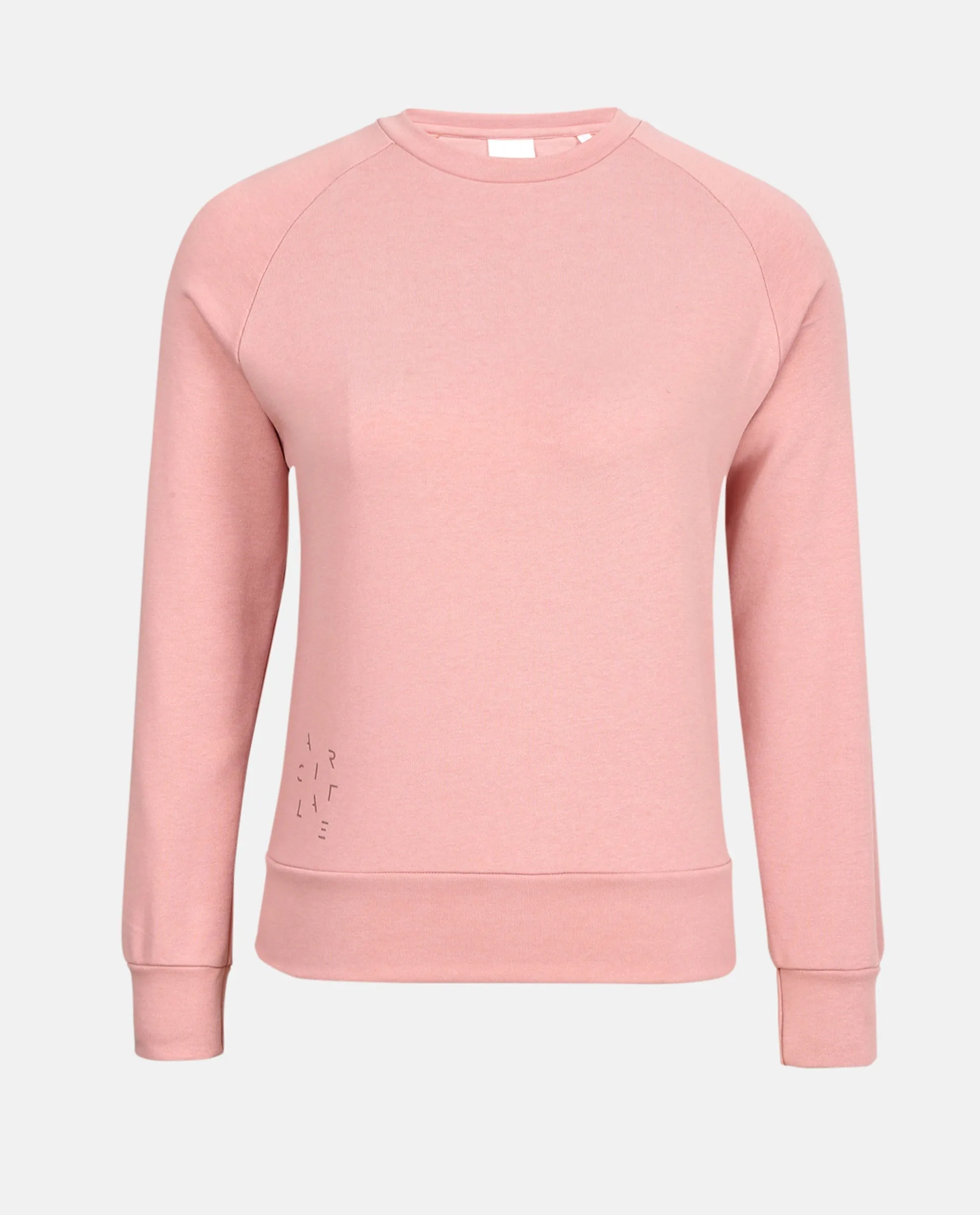 Rareism Women Cax Dusky Pink Cotton Blend Fabric Relaxed Fit Full Sleeves Solid Round Neck Sweatshirt