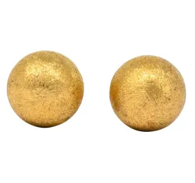 Retro Tiffany & Co. 14 Karat Gold Brushed Ball Men's Cufflinks