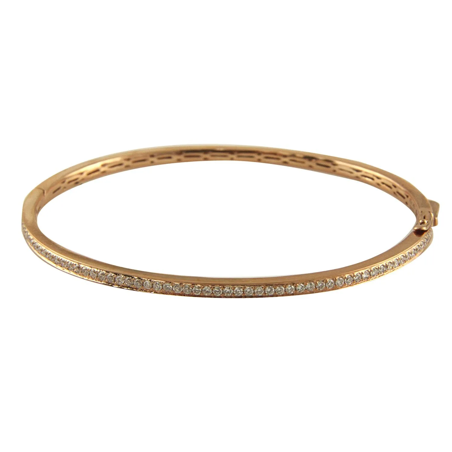 Rose Gold Bangle with Round Diamonds