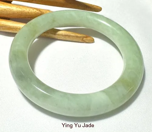 Sale-Glowing Classic Chinese Jade Round Bangle Bracelet 67 mm (NJ-2653)