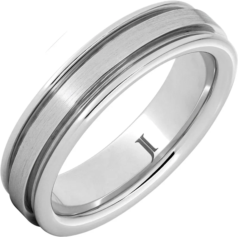 Sernium Grooved Ring with Satin Finish