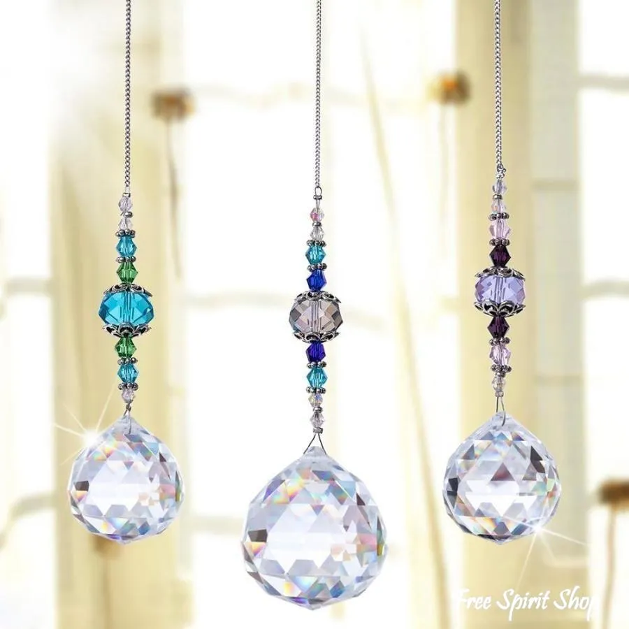 Set of 3 Crystal Ball Suncatchers