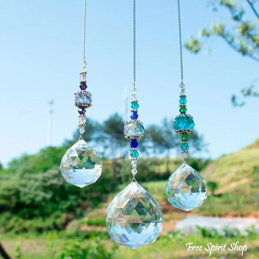 Set of 3 Crystal Ball Suncatchers