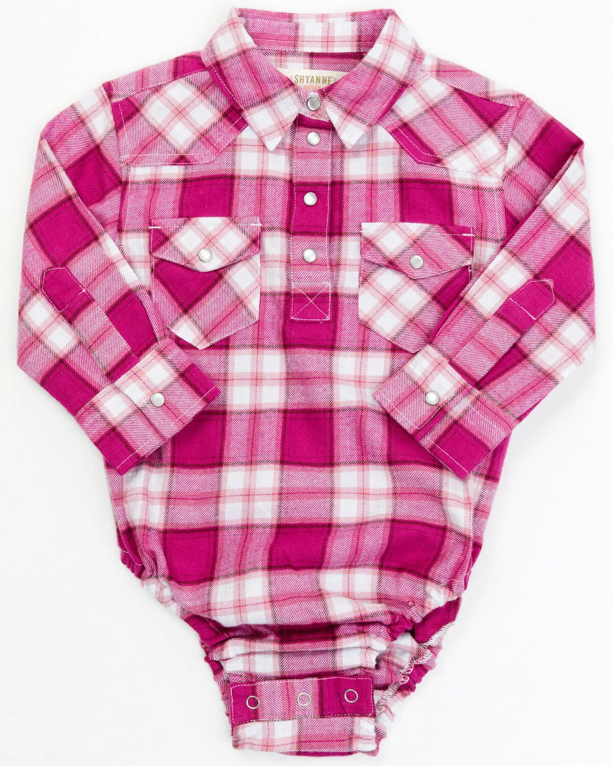 Shyanne Infant Girls' Plaid Print Long Sleeve Onesie