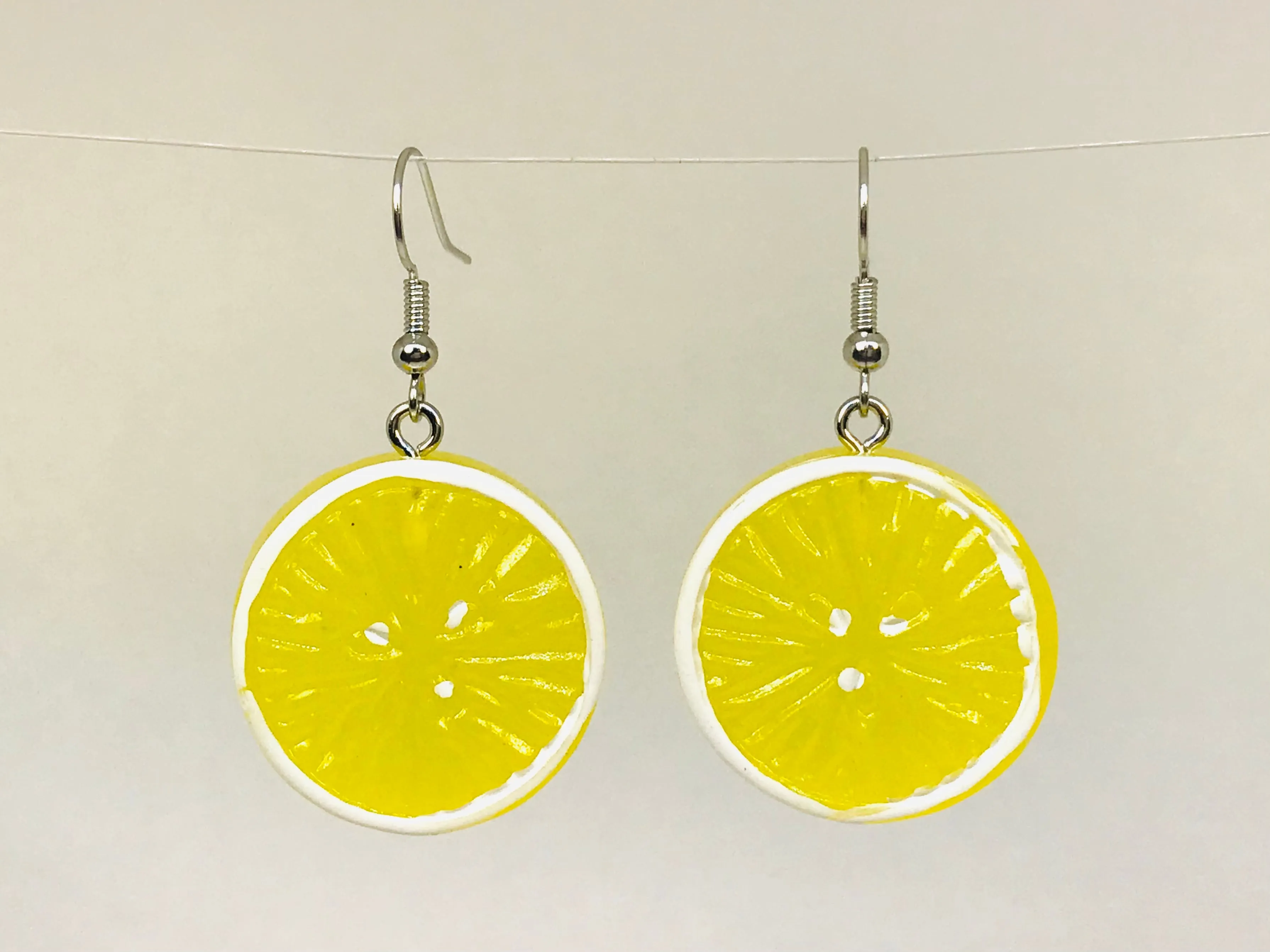 Slightly Bitter Lemon Citrus Earrings Acrylic