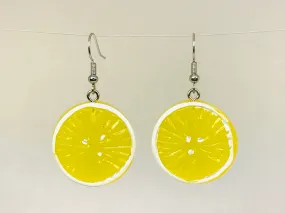 Slightly Bitter Lemon Citrus Earrings Acrylic