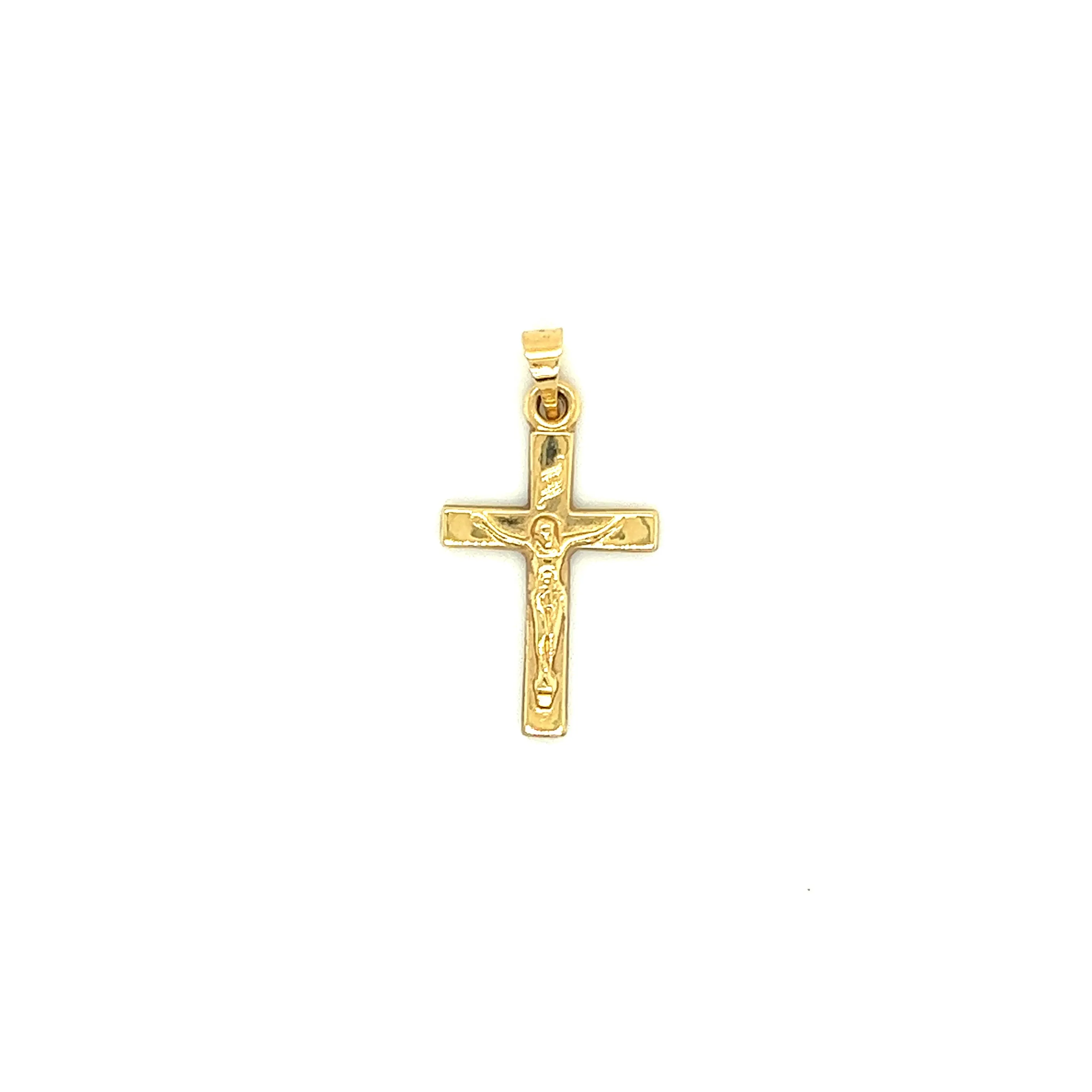 Small Crucifix Pendant in 14K Yellow Gold