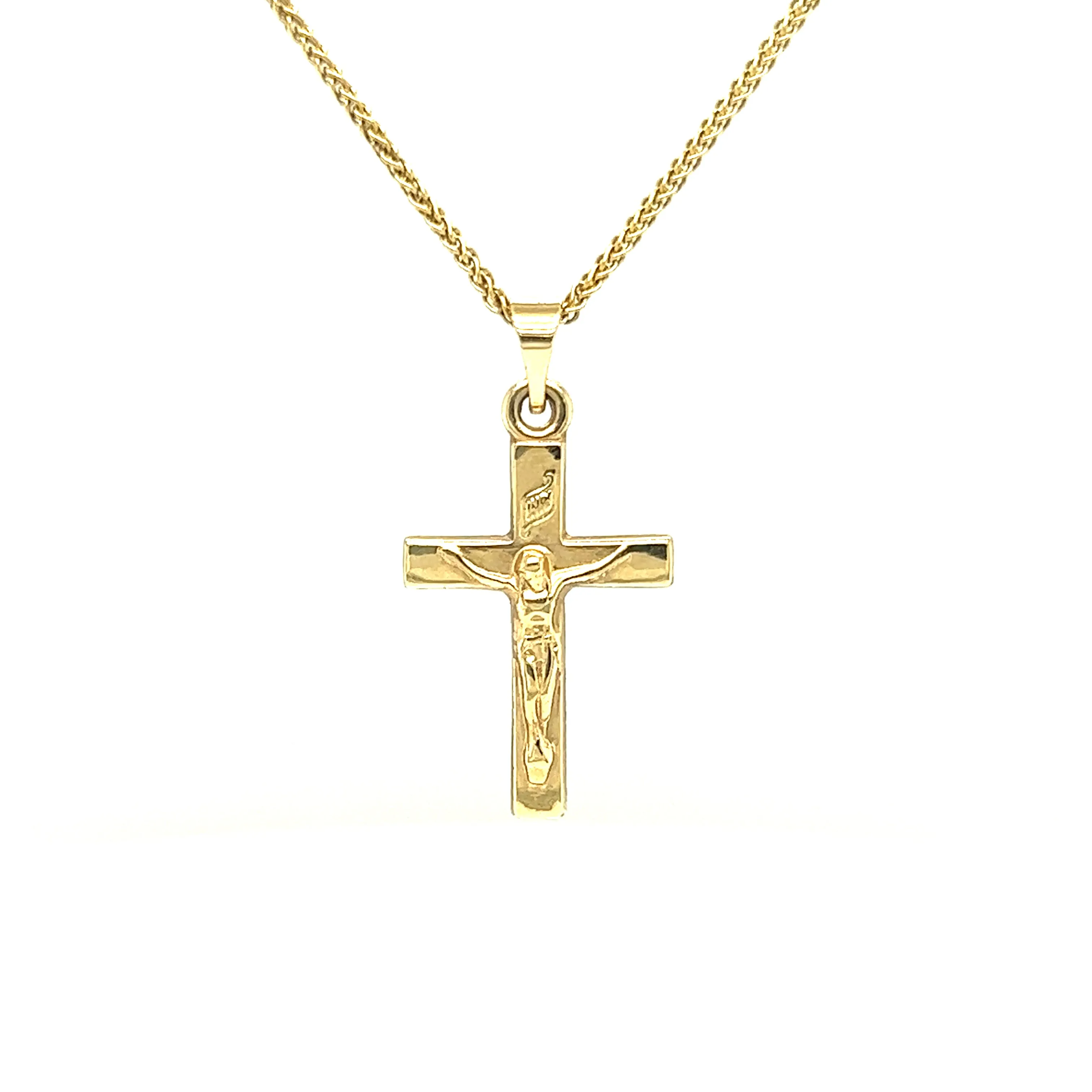 Small Crucifix Pendant in 14K Yellow Gold