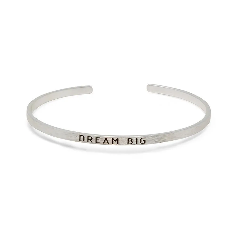 Stacka Brushed Brass Bangle DREAM B 3MM Rhodium Plated