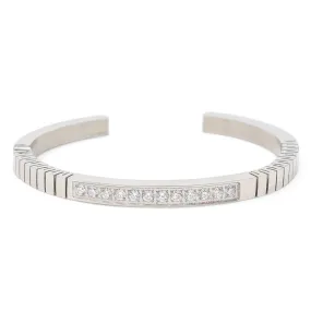 Stainless Steel Pave Crystal Flex Bracelet