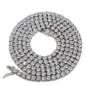 Stay Shining Best Quality Stainless Steel 1 Row 4MM CZ Tennis Chain