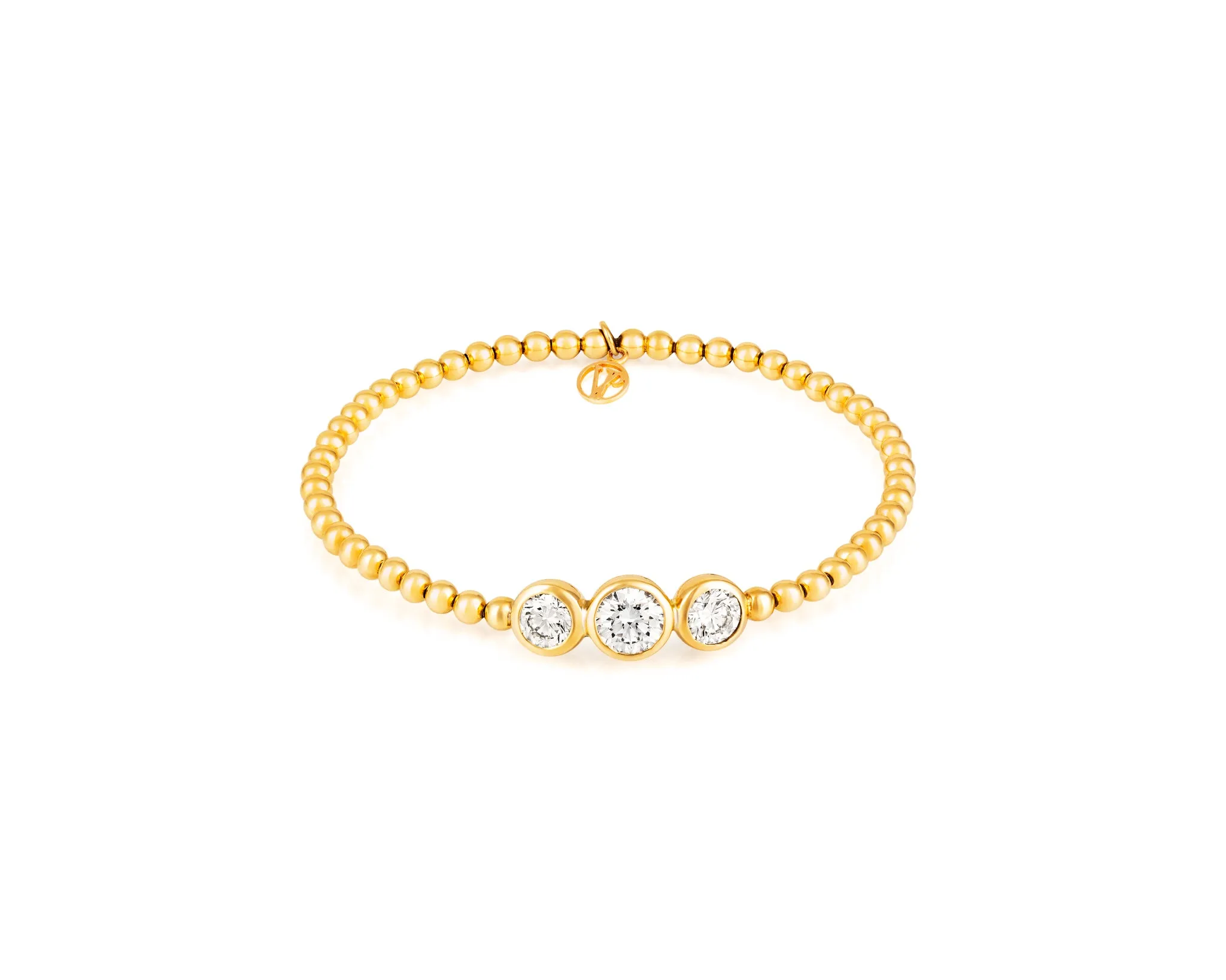 Stirata 1.8CT CVD Diamond 18kt Gold Stretch Bracelet