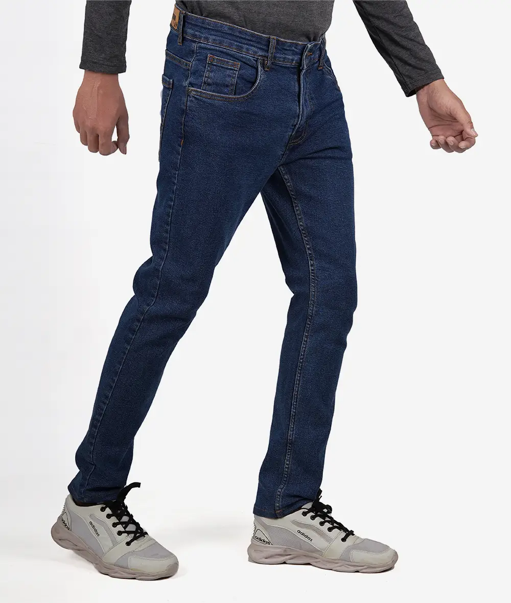 Stretch Blue Jeans For Mens - Tapered Fit Denim Pant