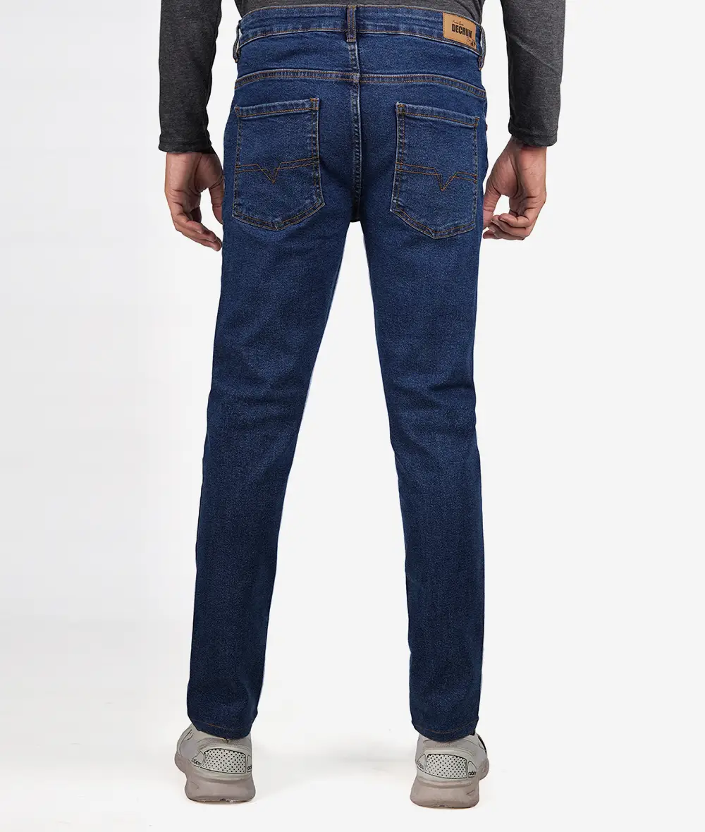 Stretch Blue Jeans For Mens - Tapered Fit Denim Pant