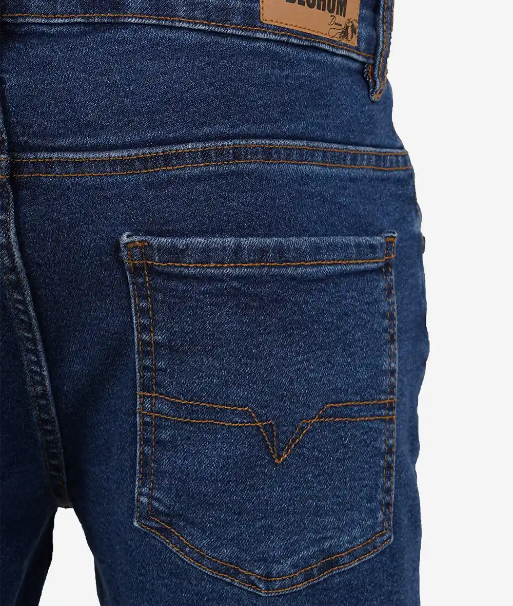 Stretch Blue Jeans For Mens - Tapered Fit Denim Pant