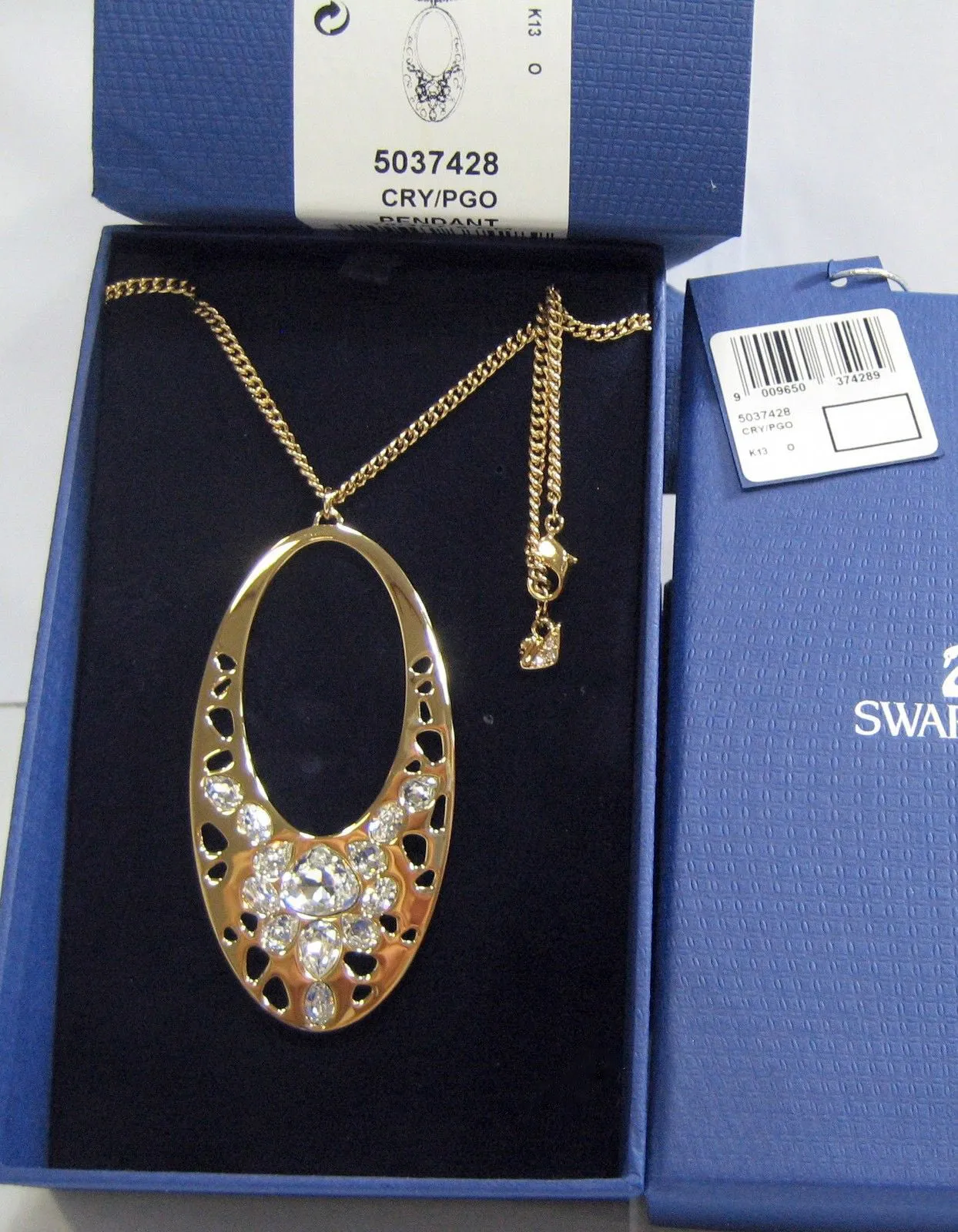 Swarovski Clear Crystal Gold Pendant Necklace ARIANE #5037428