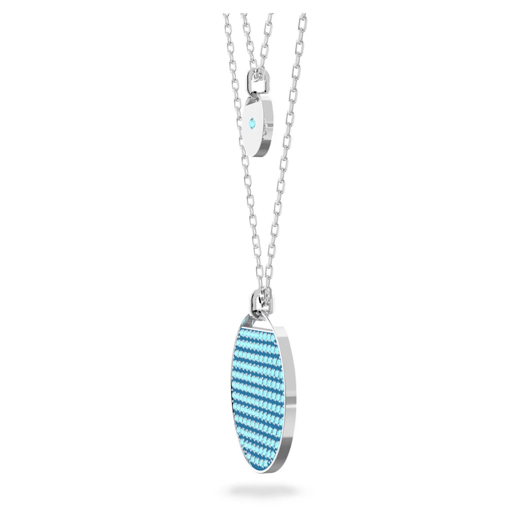 Swarovski Ginger layered pendant Blue, Rhodium plated -5642942