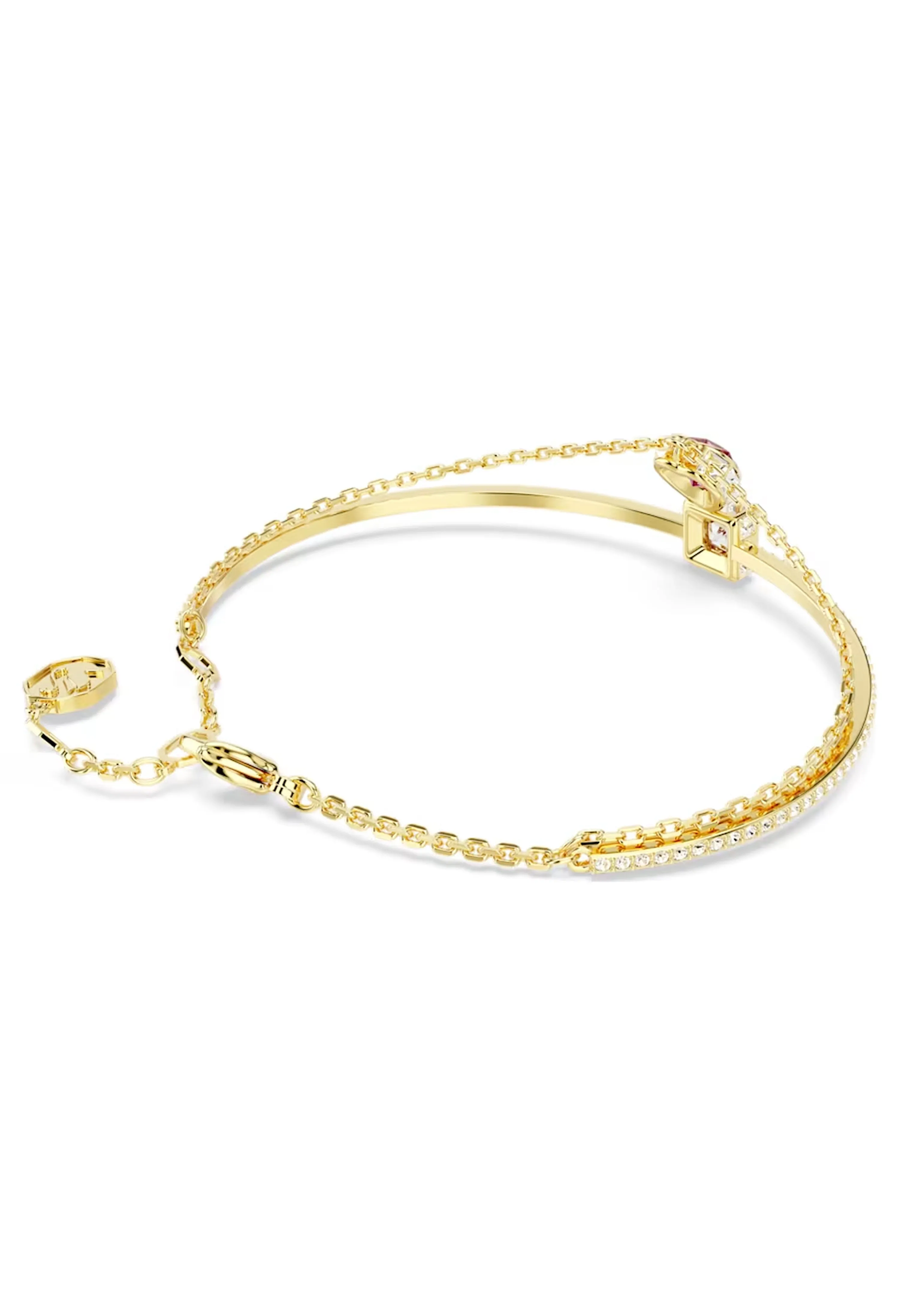 Swarovski Heart Red Stilla Bangle Gold Plated