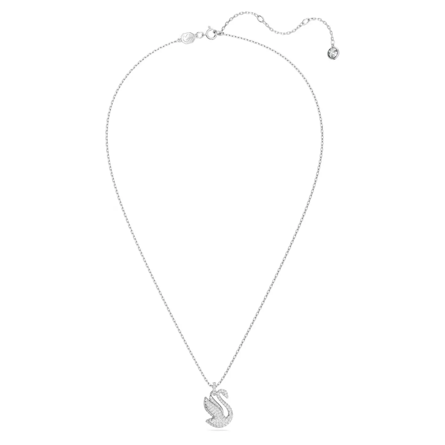 Swarovski Iconic Swan pendant Swan, Medium, White, Rhodium plated -5647872