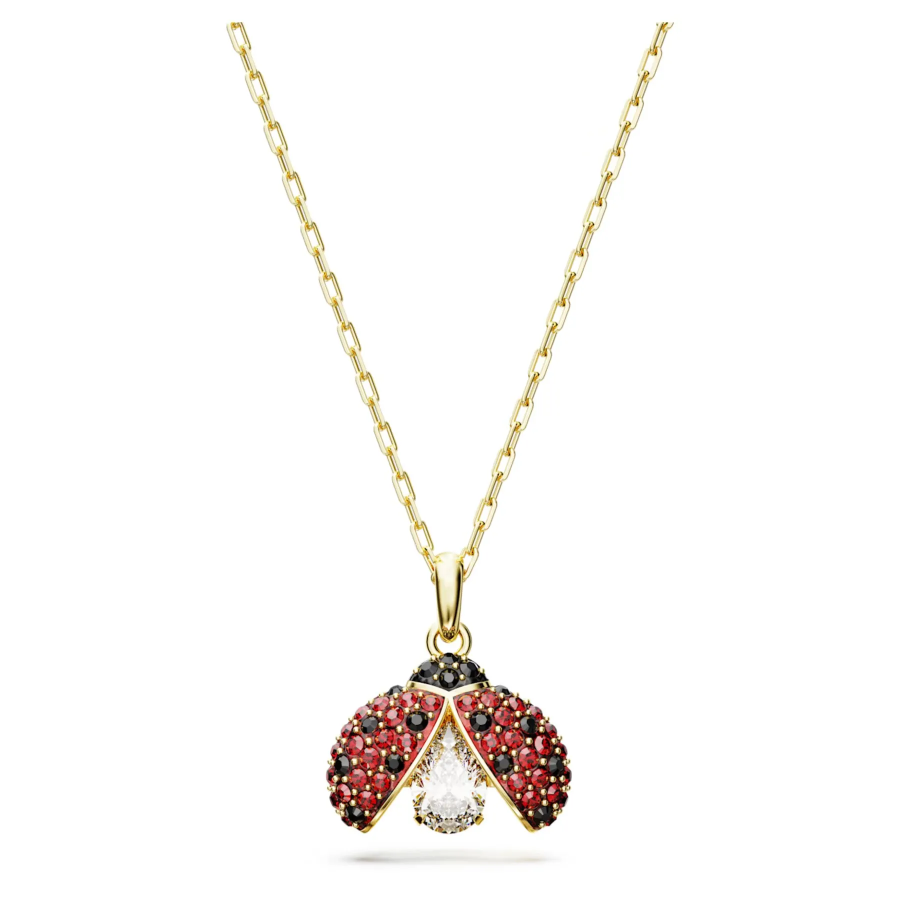 Swarovski Idyllia pendant Ladybug, Red, Gold-tone plated -5666225