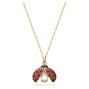 Swarovski Idyllia pendant Ladybug, Red, Gold-tone plated -5666225